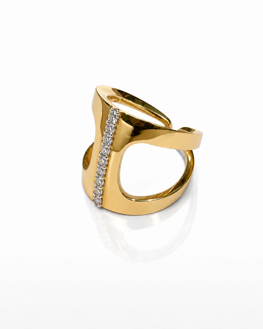 Anello Doppia Fascia con Filo di Diamanti Antonini 3