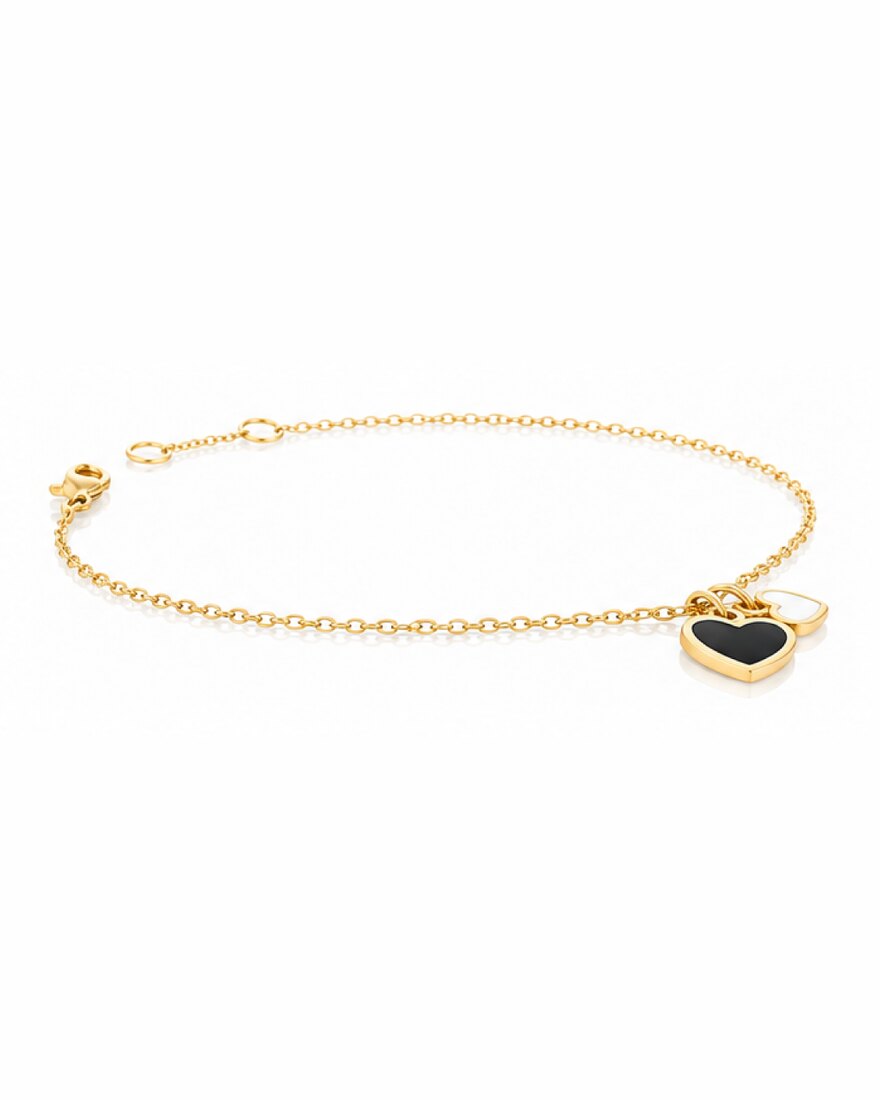 Bracciale con Cuori in Oro Giallo