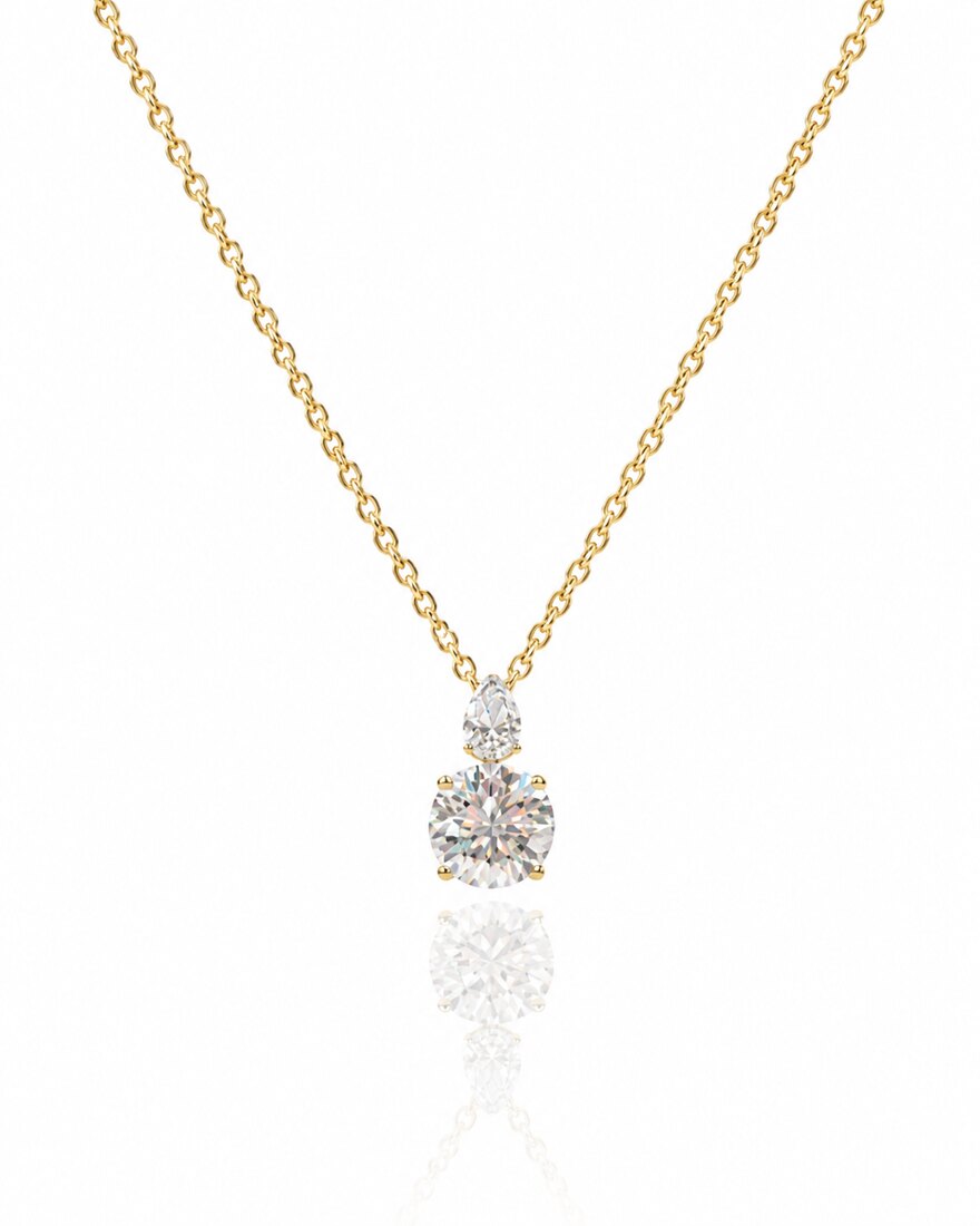 Collana con Pendente di Diamanti in Oro Giallo