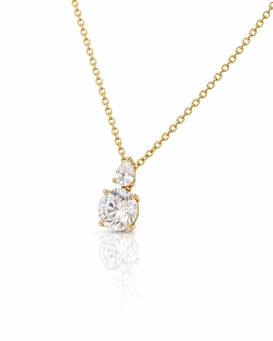 Collana con Pendente di Diamanti in Oro Giallo 3