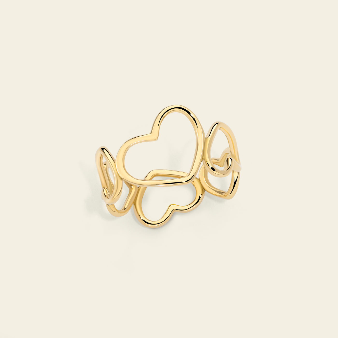 Anello con cuori filo a giro