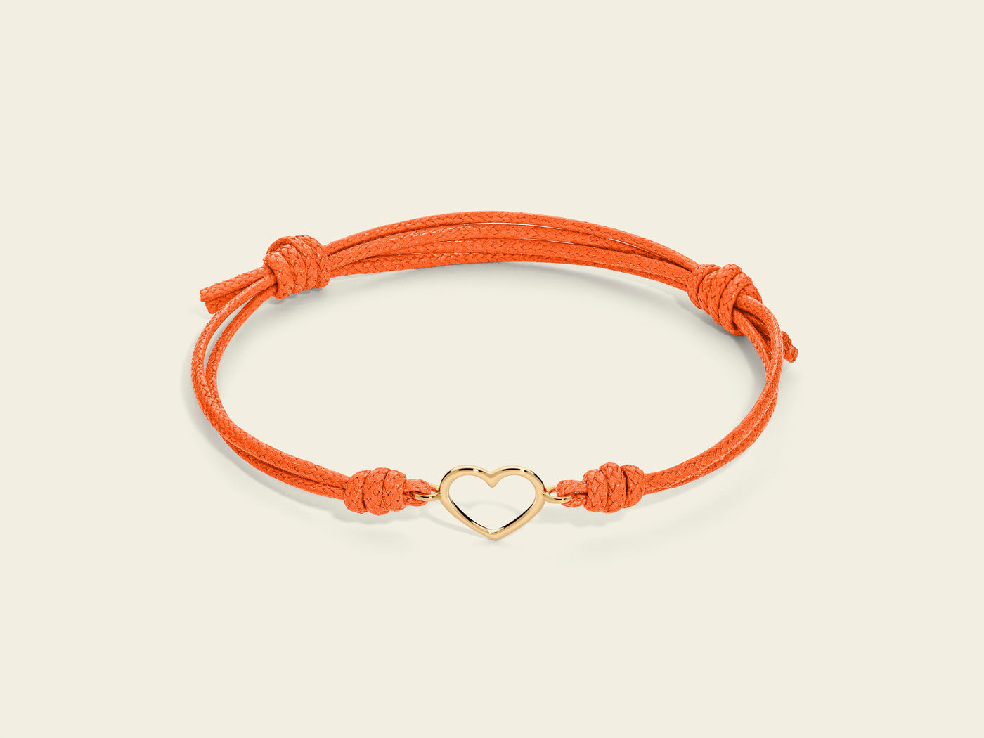 Bracciale cordino con cuore piccolo a filo
