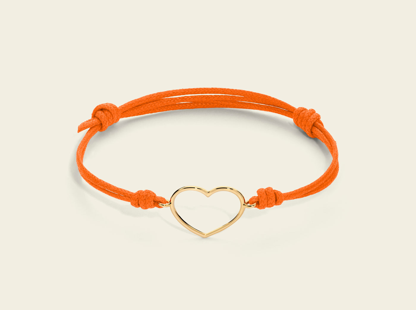 Bracciale cordino con cuore medio a filo