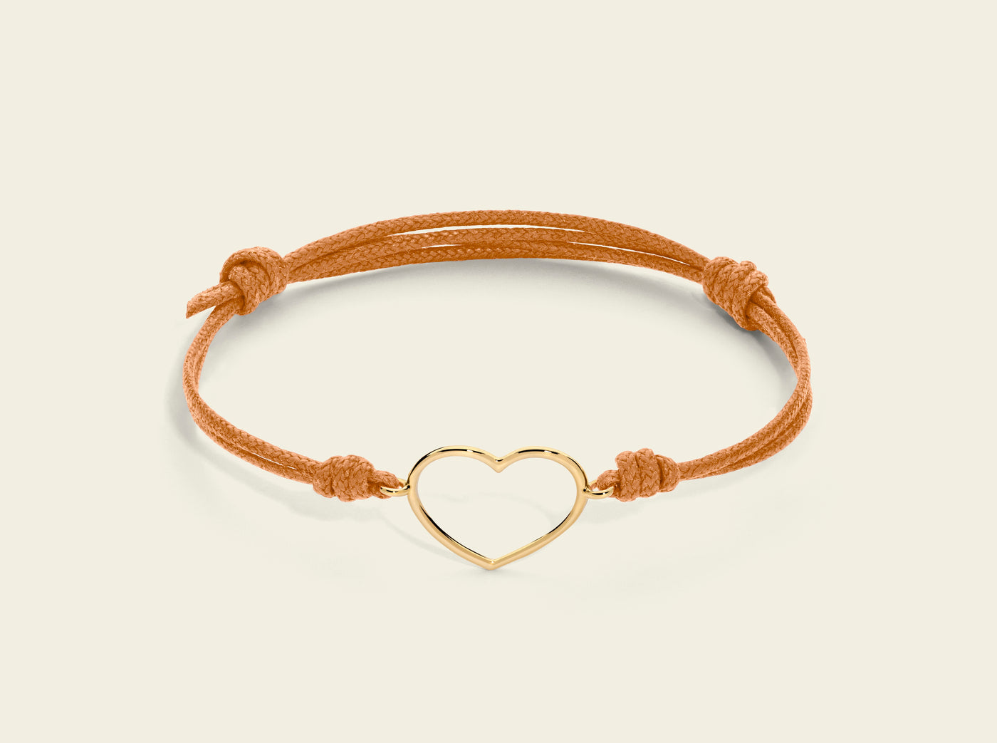 Bracciale cordino con cuore medio a filo 3