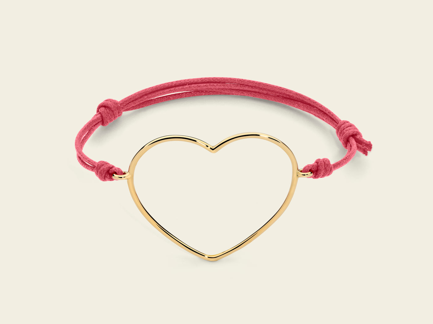 Bracciale cordino con cuore grande