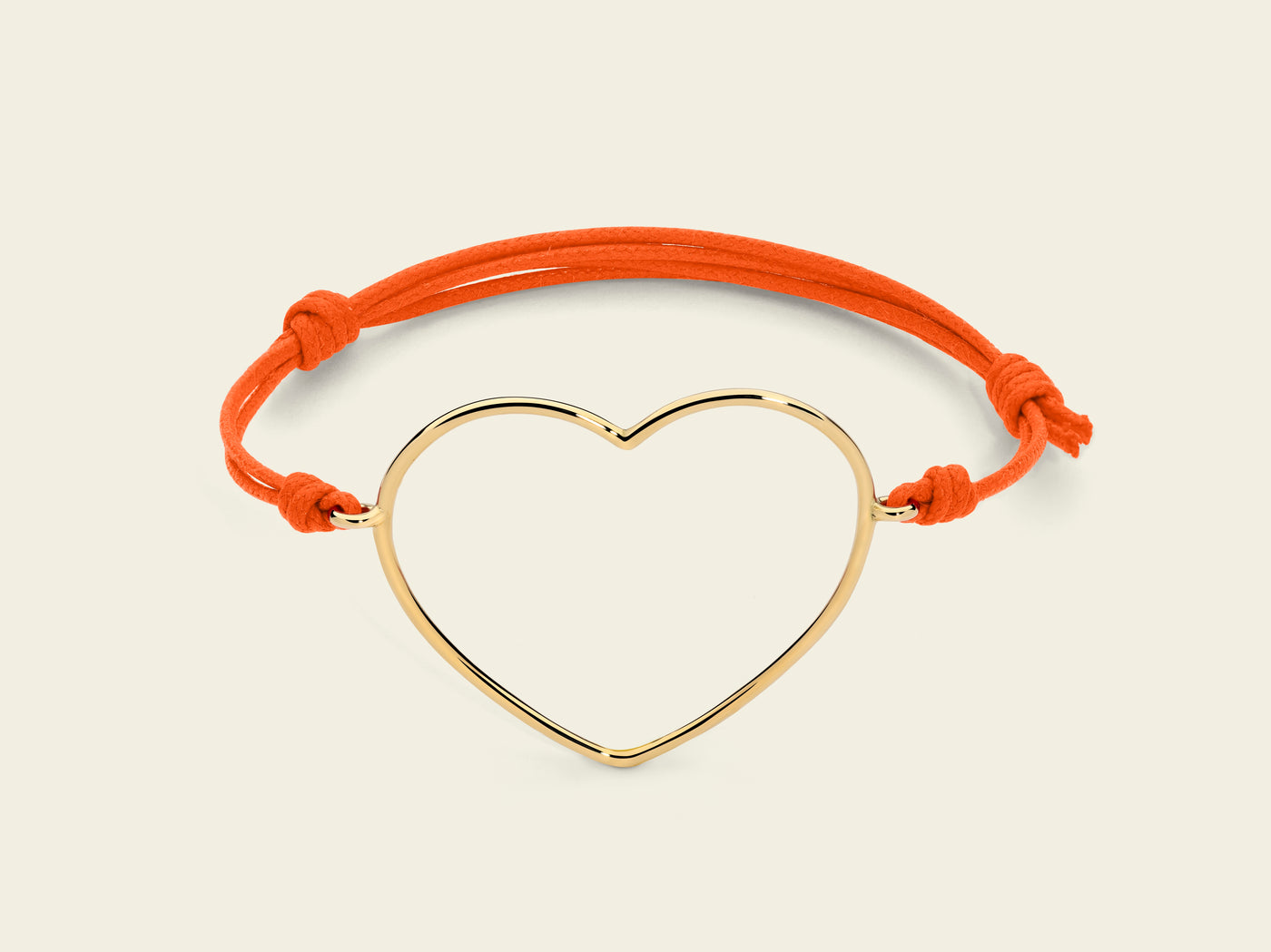 Bracciale cordino con cuore grande