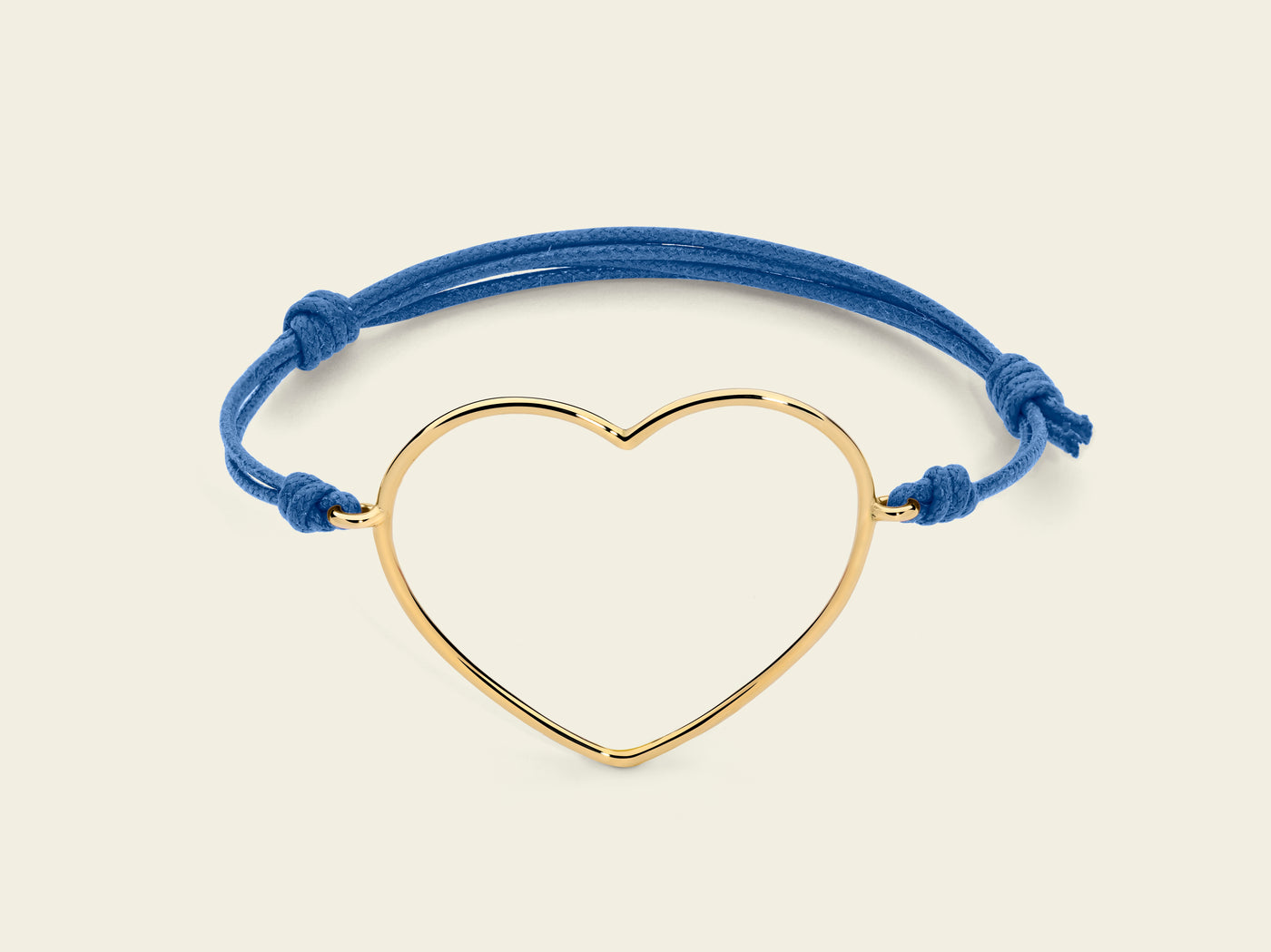 Bracciale cordino con cuore grande 3