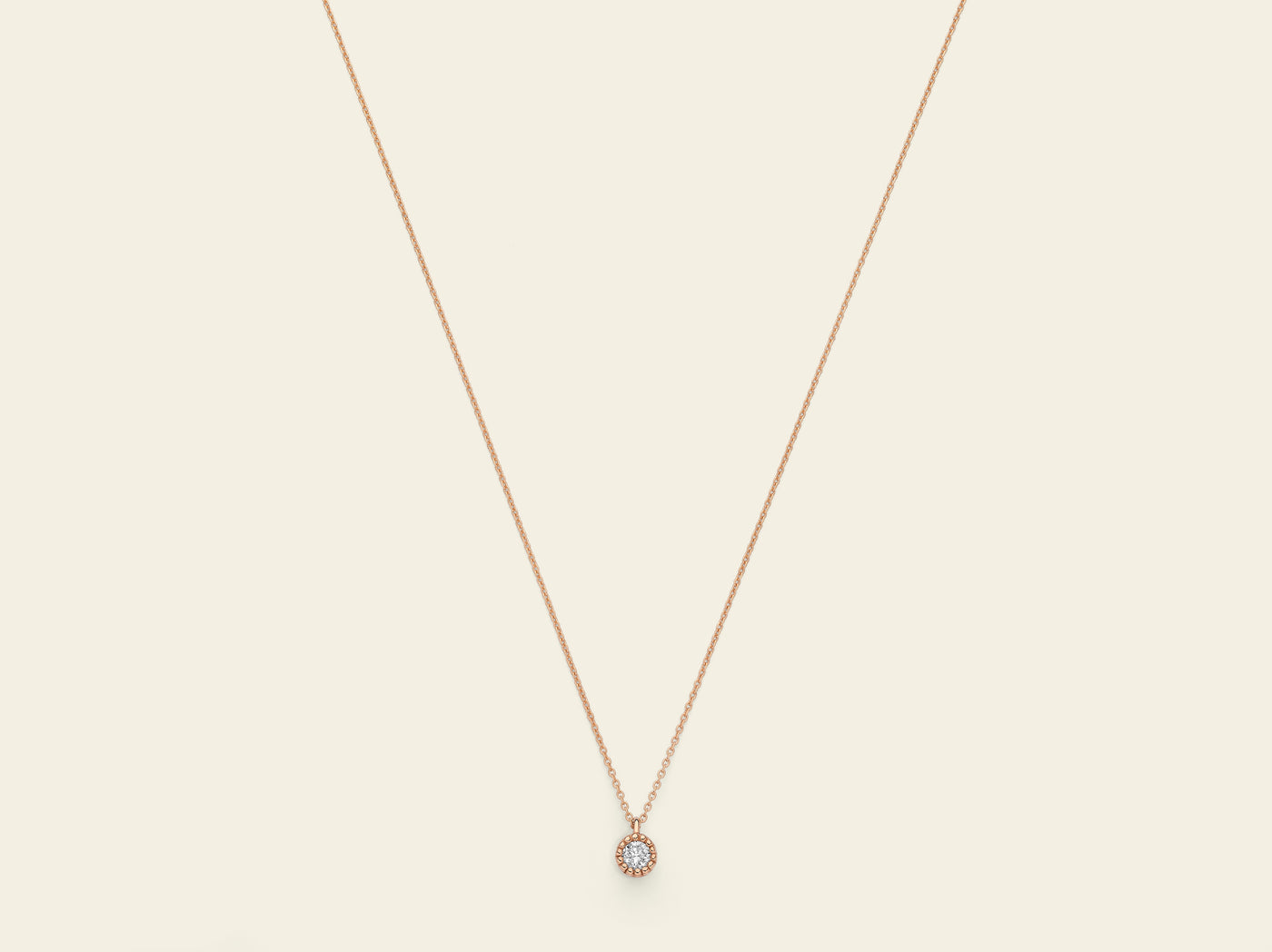 Collana con castone milligranato e diamante 0,10 ct.